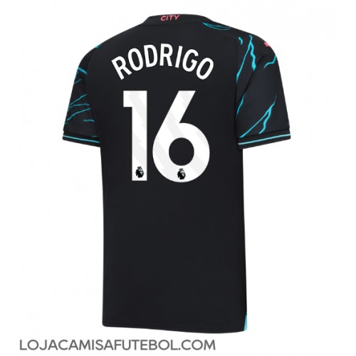 Camisa de Futebol Manchester City Rodri Hernandez #16 Equipamento Alternativo 2023-24 Manga Curta